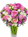 Bouquet nascita rosa e bianco