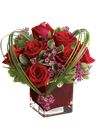 Composizione con rose rosse