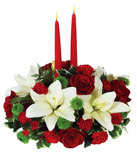 Centrotavola Natalizio Bianco E Rosso.Spedisci Fiori Per Natale Online A Domicilio A Torino Centrotavola Natalizio Con Candele